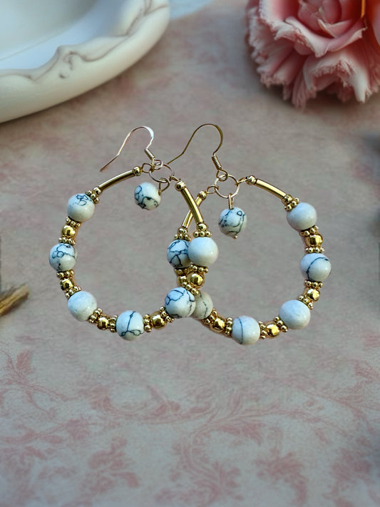 White Celestial Grace Hoops