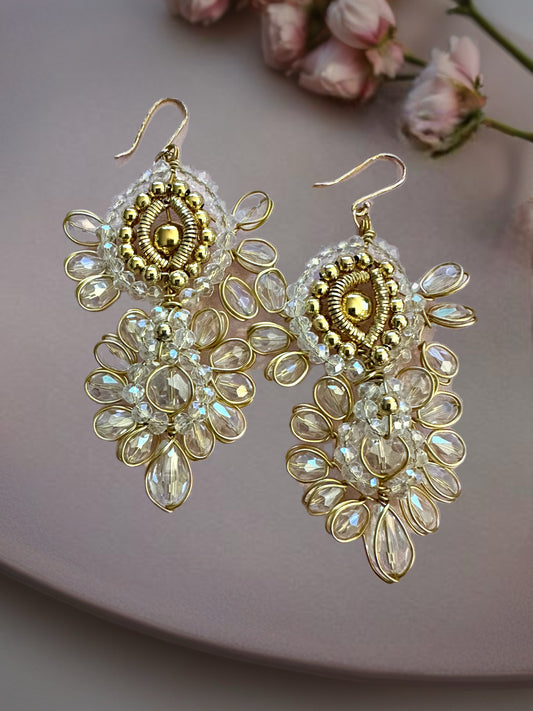 Crystal Bloom Drop Earrings